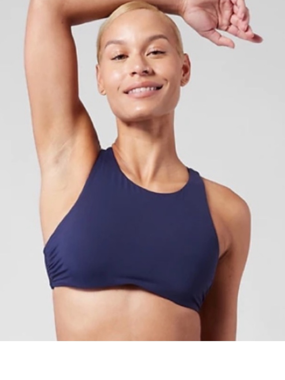 Athleta Woman's Blue Maldives Underwire Bra-Cup Bikini top Sz 32DD